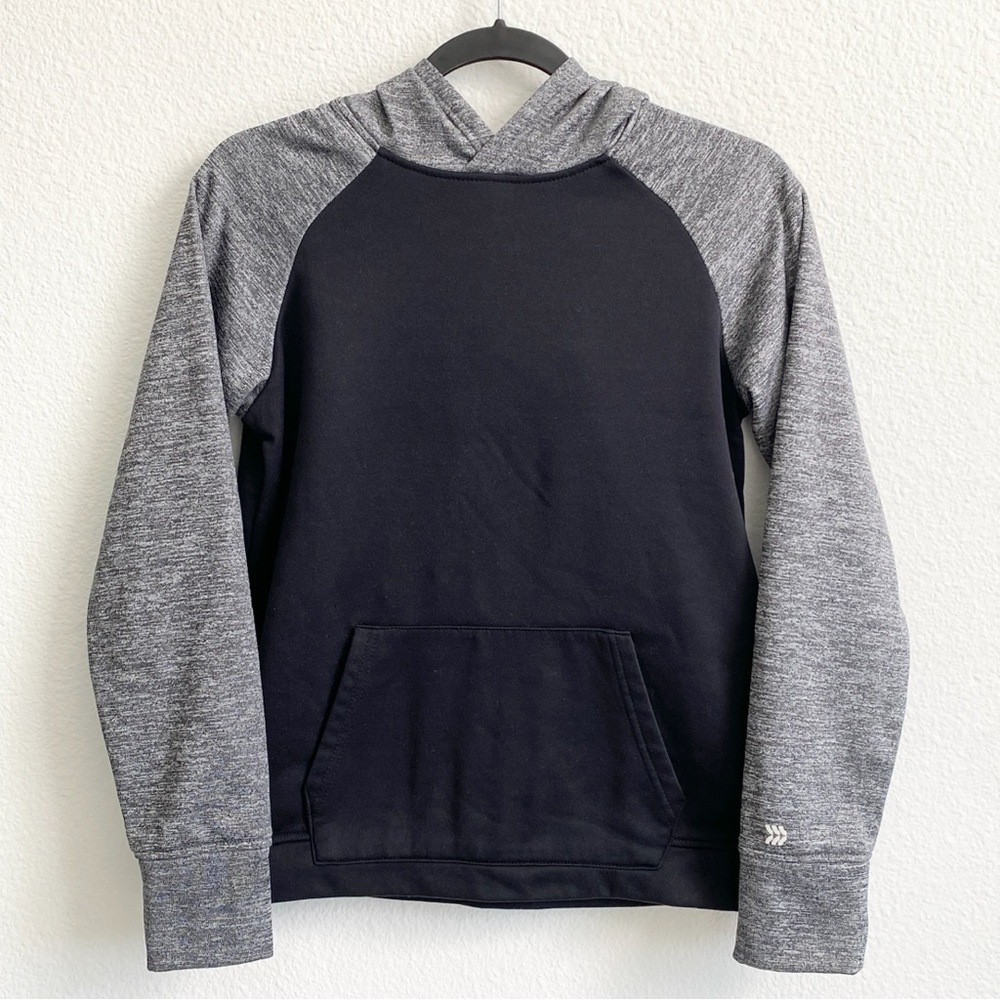 All In Motion Boys' Gray & Black Tech Fleece Hooded Pullover Sweatshirt